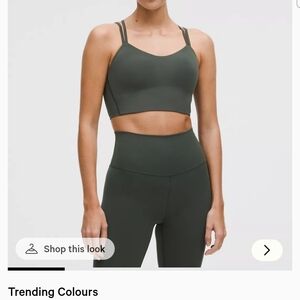 Women's Olive Green Sports Bra and Leggings Set